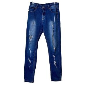 Jeans High Rise Stretch Skinny Jeans Medium Wash Blue Size 32